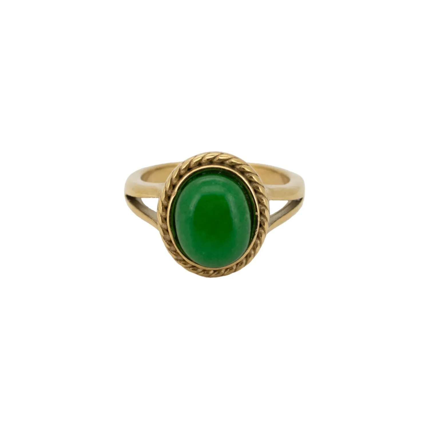 Ring Opal Halo - Green, Size: 17.25