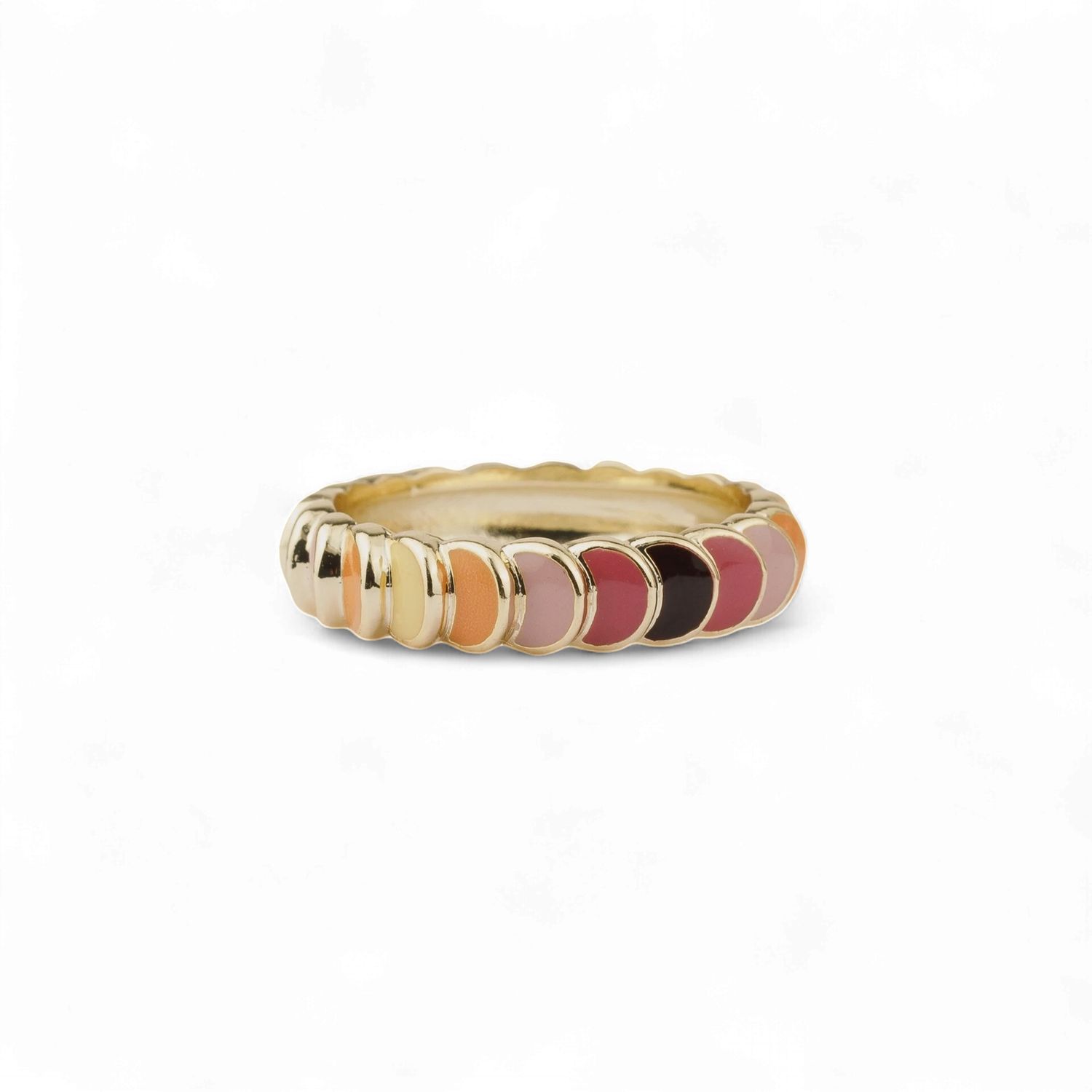 Sunlight Goldplated Ring Enamel Ombre, Size: 17.25