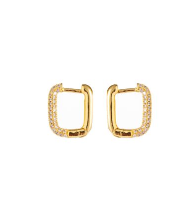 Shiny Oval Hoop - Crystal