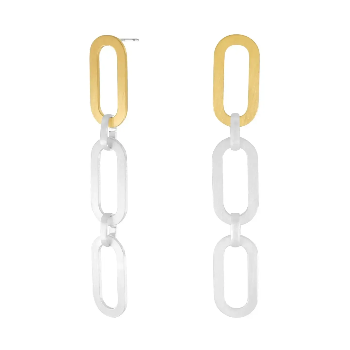 Audrey Oval Chain Earrings Gold Plated