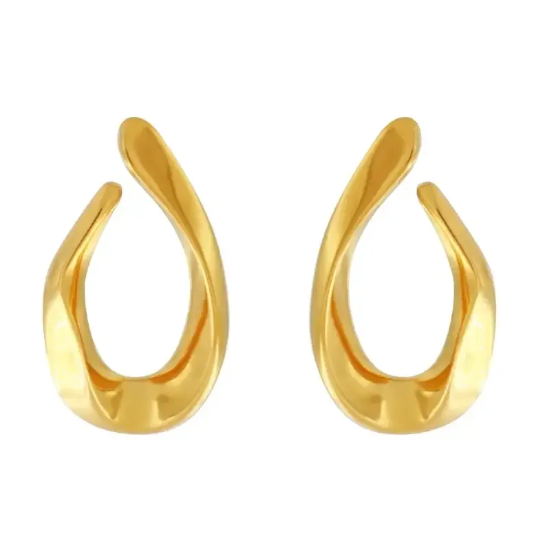 Courage V-Shap Statement Earrings Goldplated