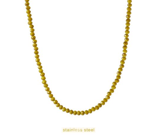 Beads Necklace 4mm - Mustard