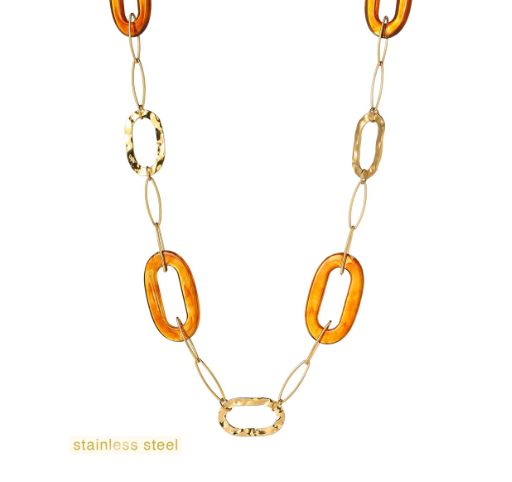 Long Oval Shapes Necklace