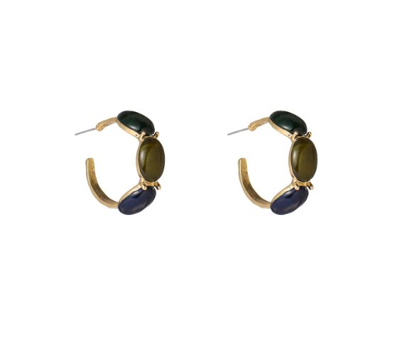 Hoop with Stones - Green