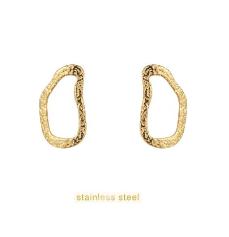 Hammered Open Stud - 14K