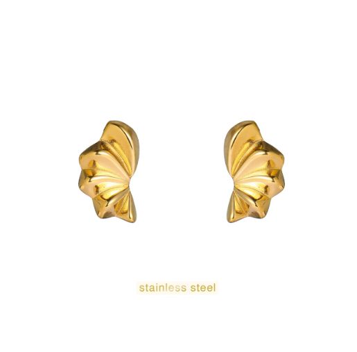 Half Fan Stud - 14K