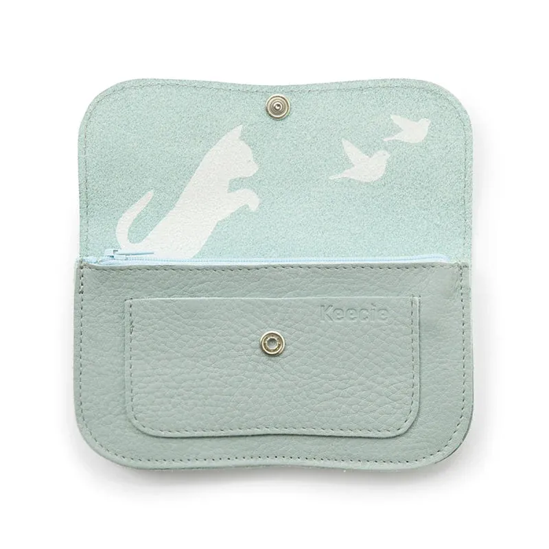 Keecie Wallet | Cat Chase Medium | Dusty Green