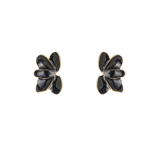 Half Lily Stud -  Black
