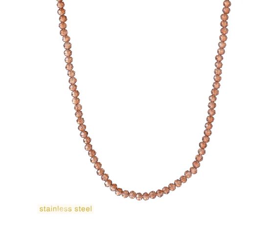 Beads Necklace 4mm - Taupe