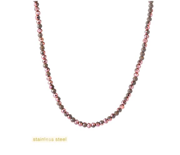 Beads Necklace 4mm Autumn Mix