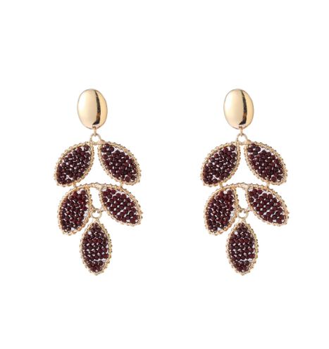 Leaf Drop &amp; Dangle - Burgundy