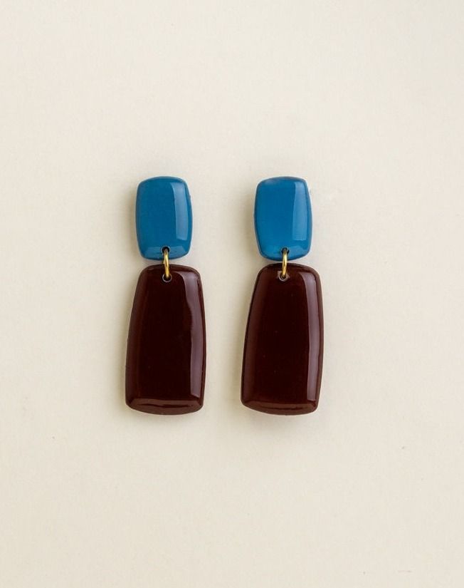 Earrings Juna - Azure / Brown