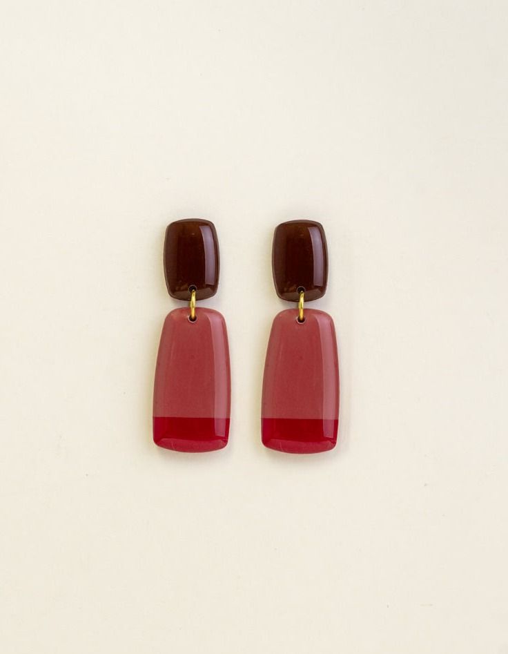 Earrings Juna - Brown / Rosewood / Cherry