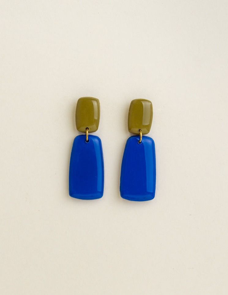 Earrings Juna - Moss / Cobalt