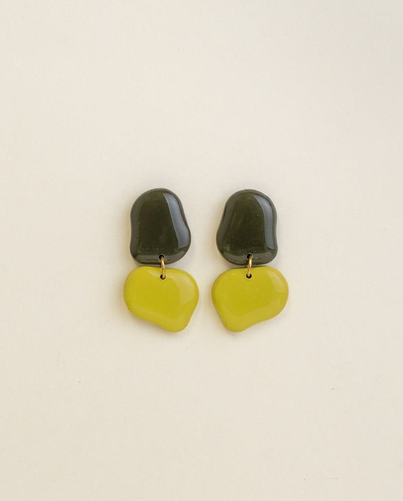 Earrings Lena - Forest / Lime