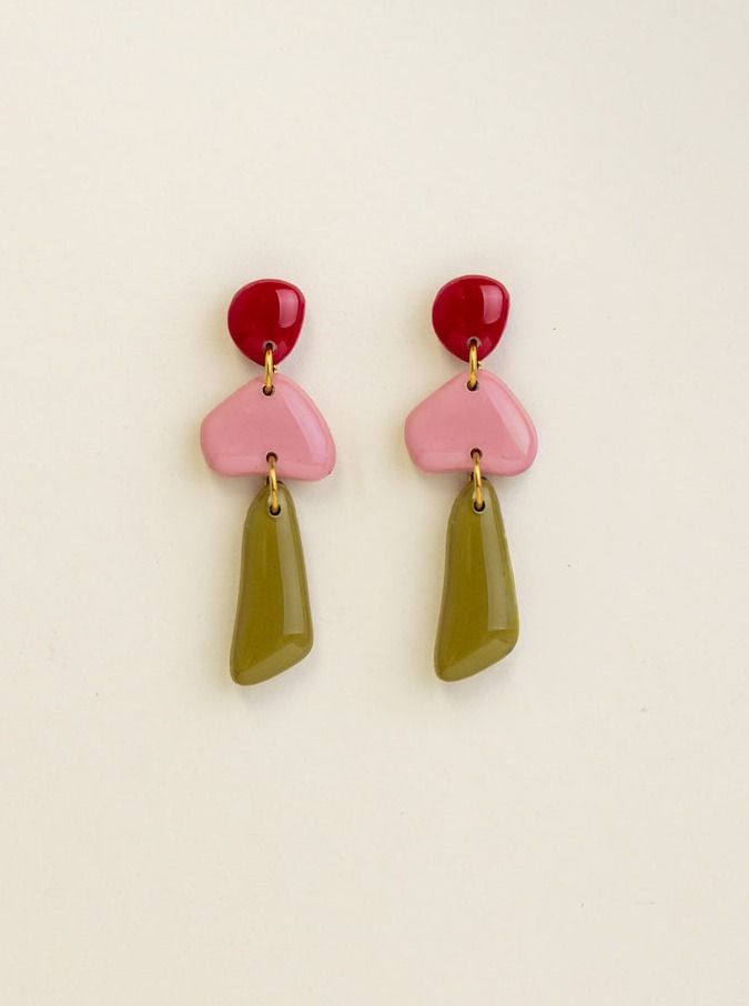 Earrings Luna - Cherry / Bloom / Moss