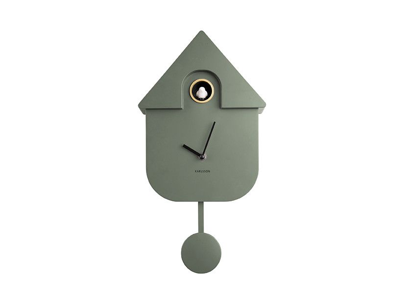 Wall Clock Modern Cuckoo | Jungle Green