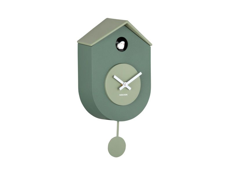Wall Clock Grato Cuckoo | Jungle Green &amp; Grayed Jade