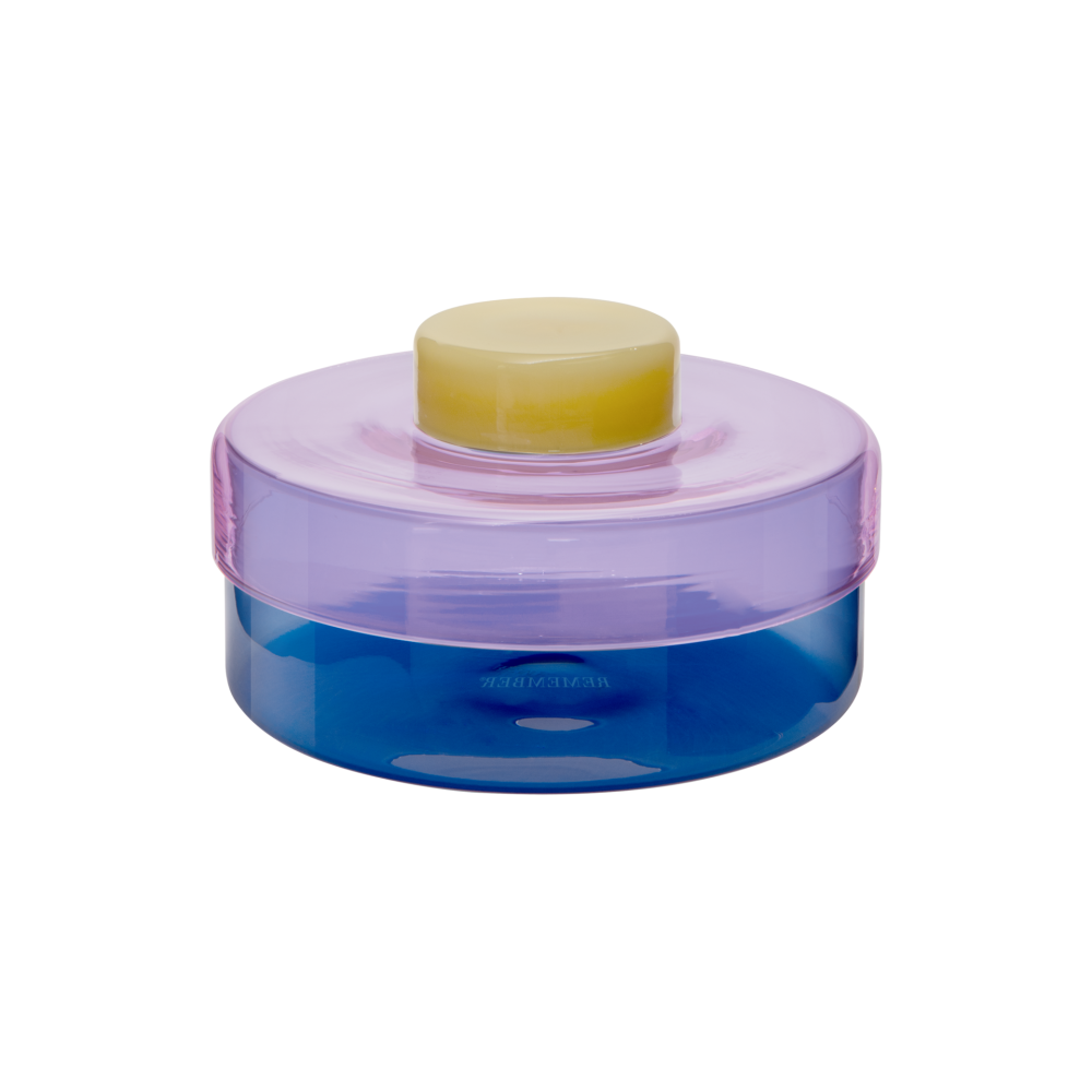 Glazen Pot Milou | Roze/Blauw