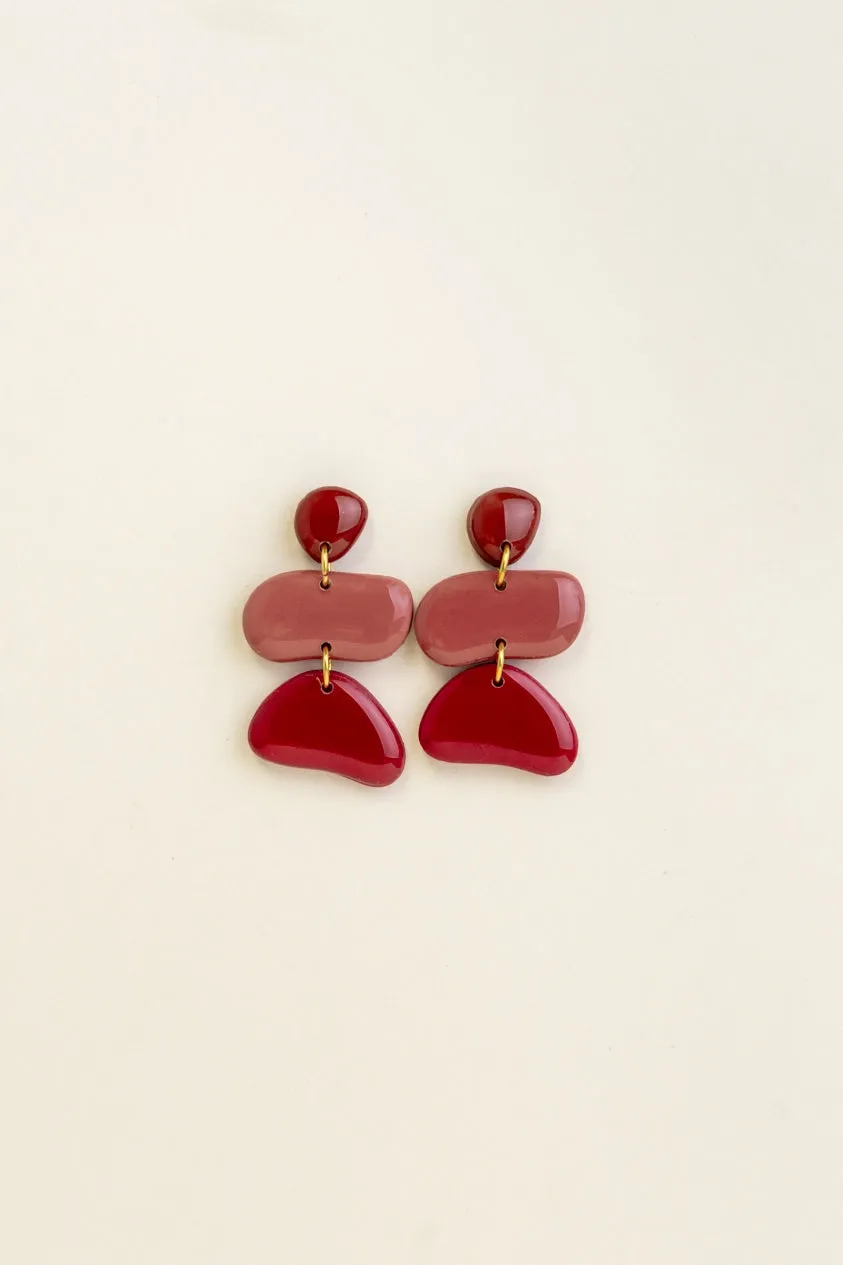 Earrings Jolene - Burgundy / Rosewood / Cherry