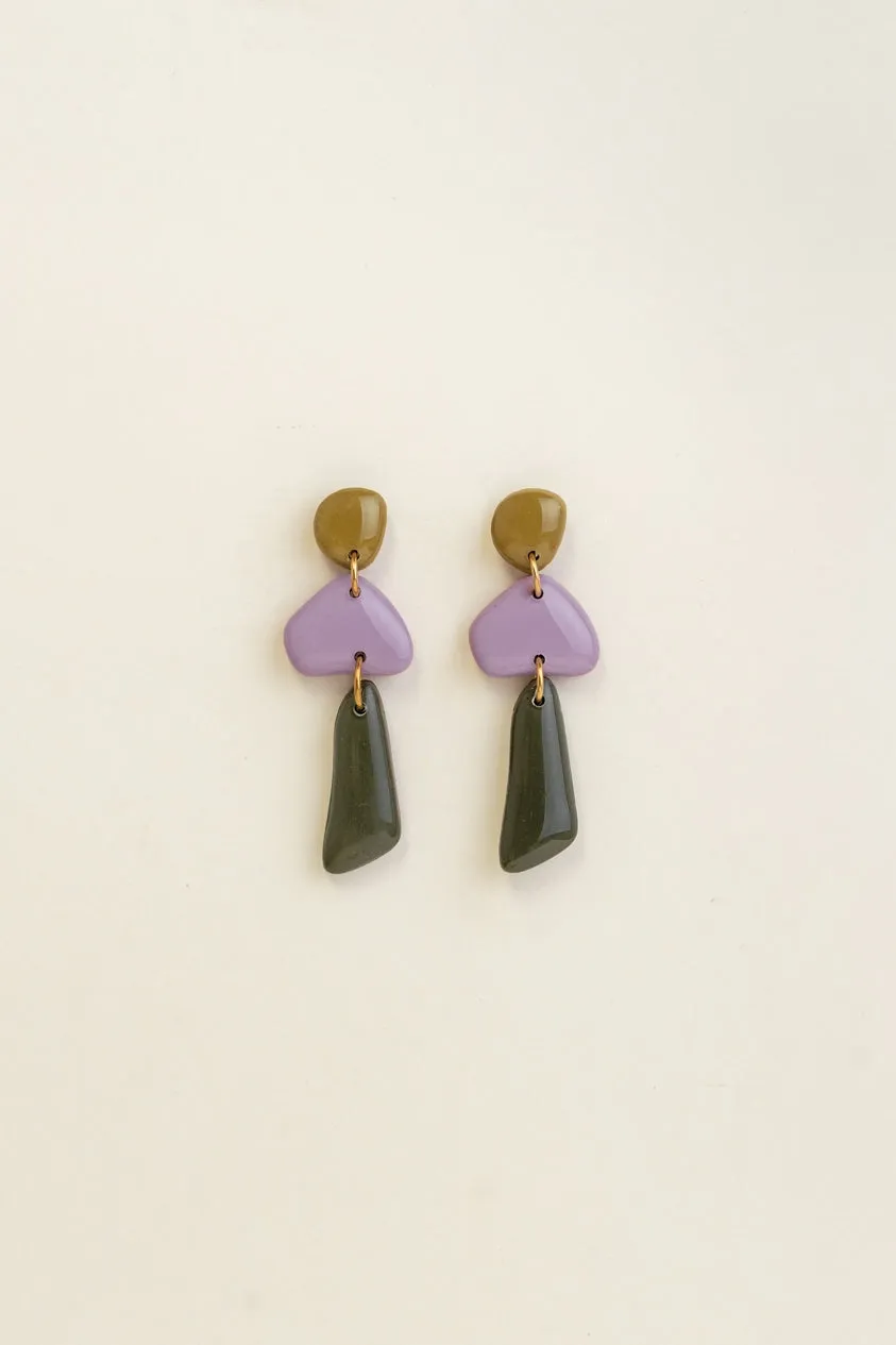 Earrings Luna - Moss / Lavender / Forest