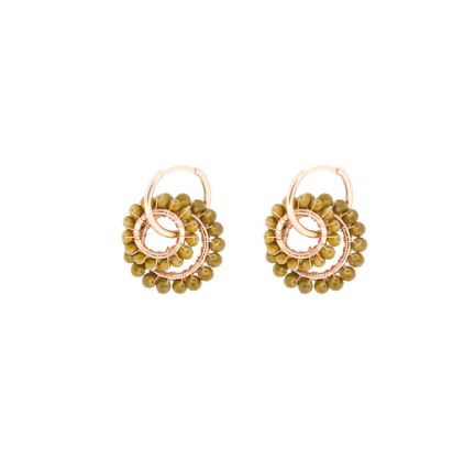 Double Round Dangle - Olive Green