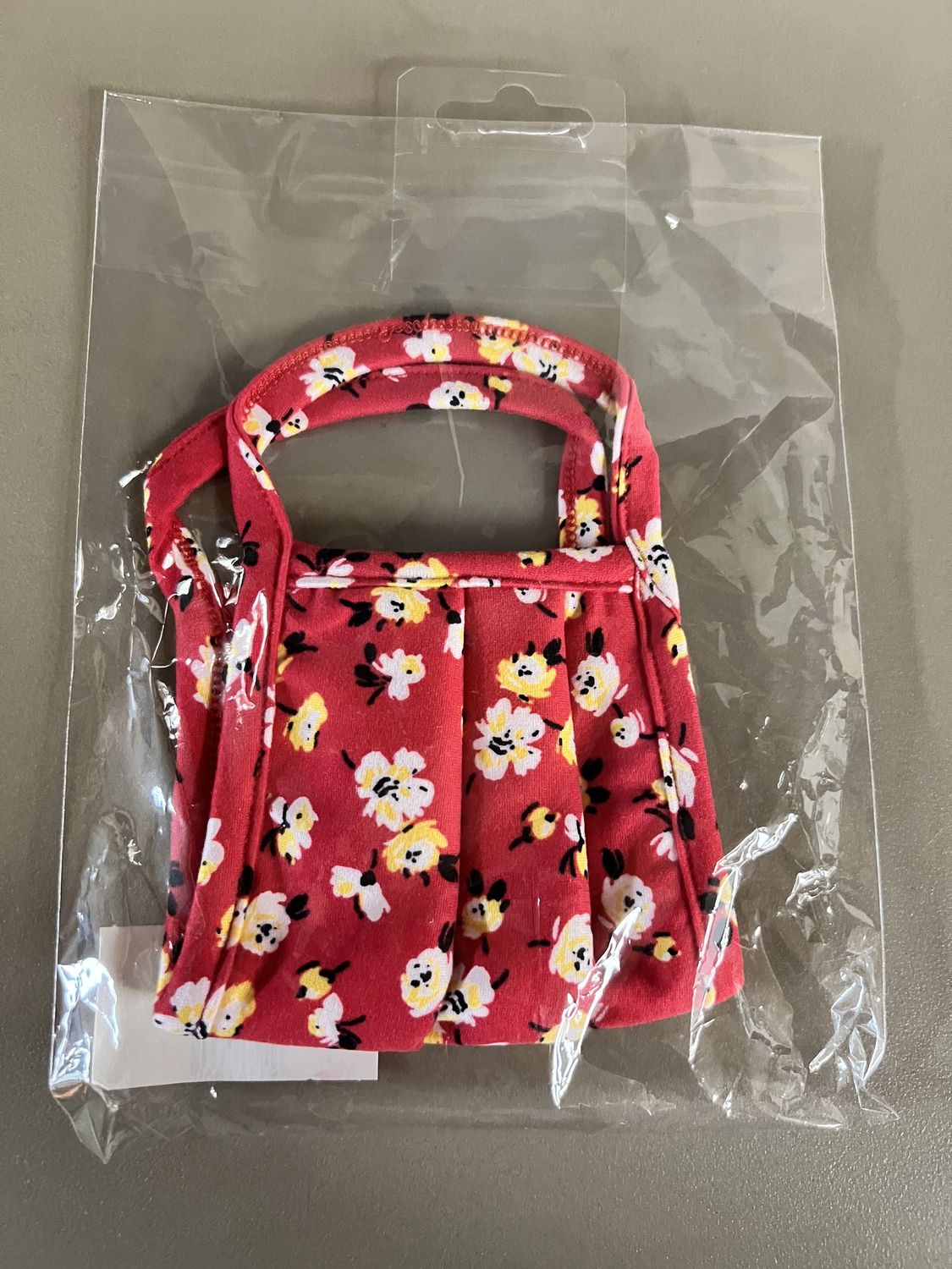 red floral face mask