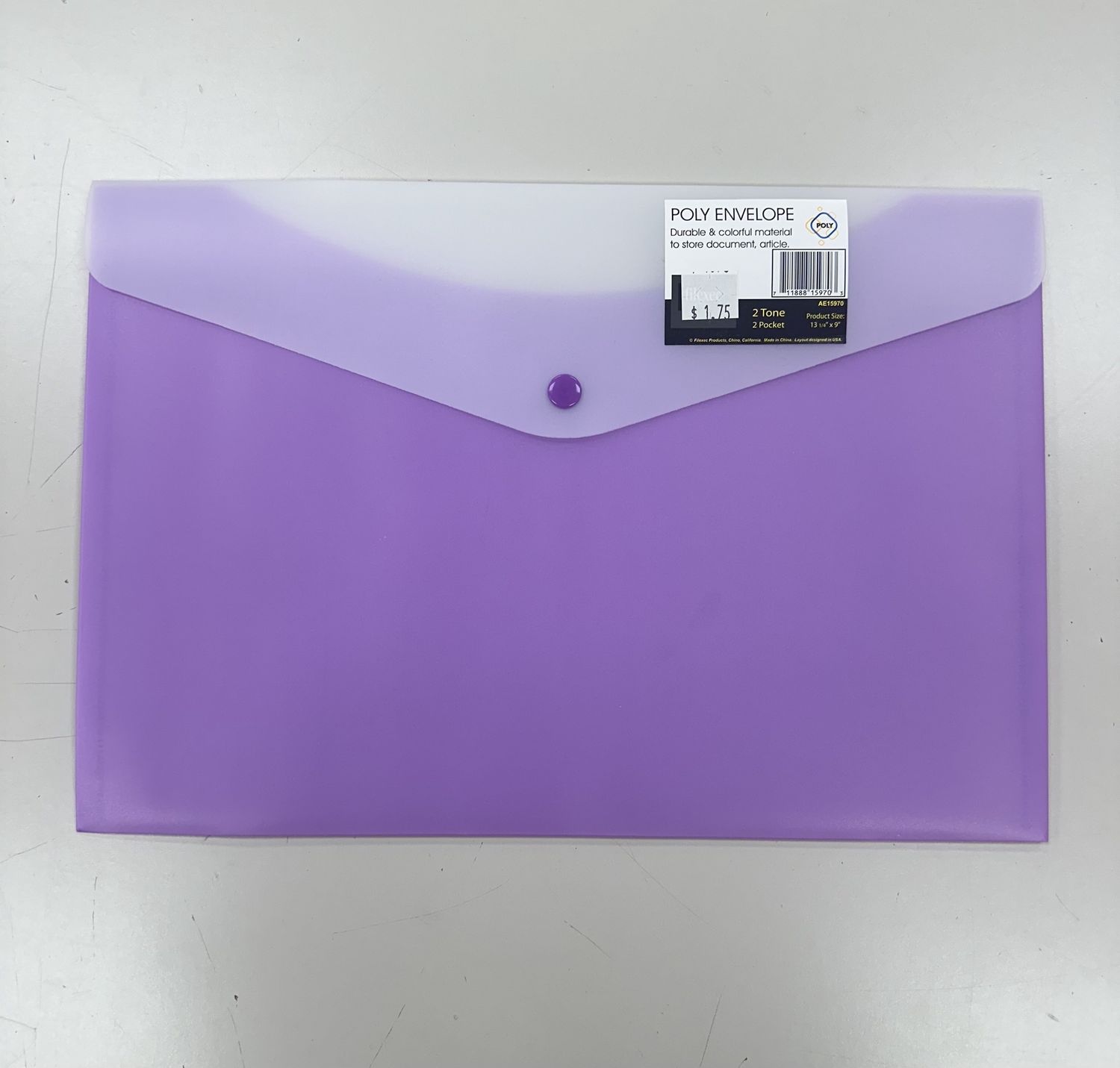 POLY ENVELOPE SNAP SIDE OPEN