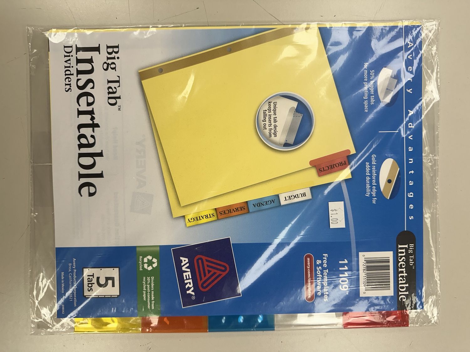 DIVIDERS, 5-TAB, COLOR 11109