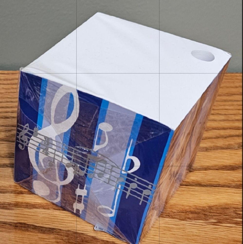 Blue Striped Music Note Cube