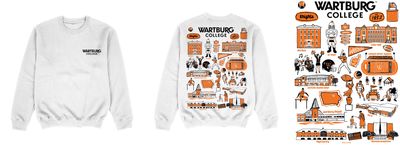 Wartburg College Hand Sketched Fleece Crew