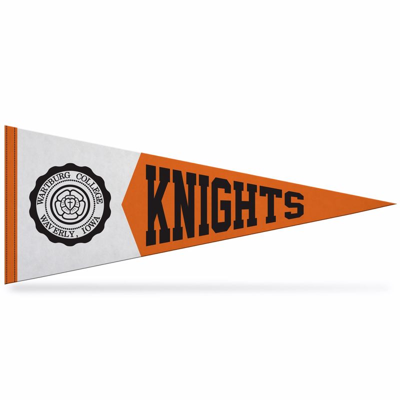 Felt Knights beside faux seal pennant