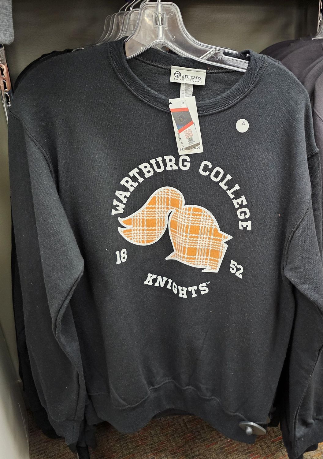 Plaid knight head logo crew