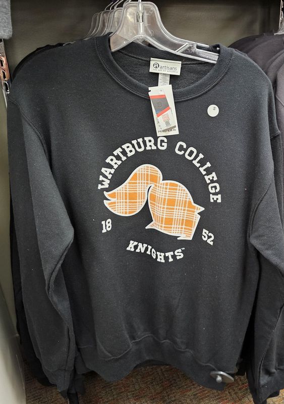 Plaid knight head logo crew