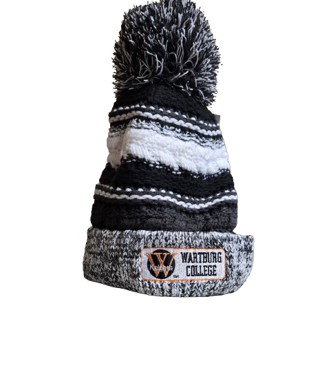 Black, white &amp; grey pom beanie