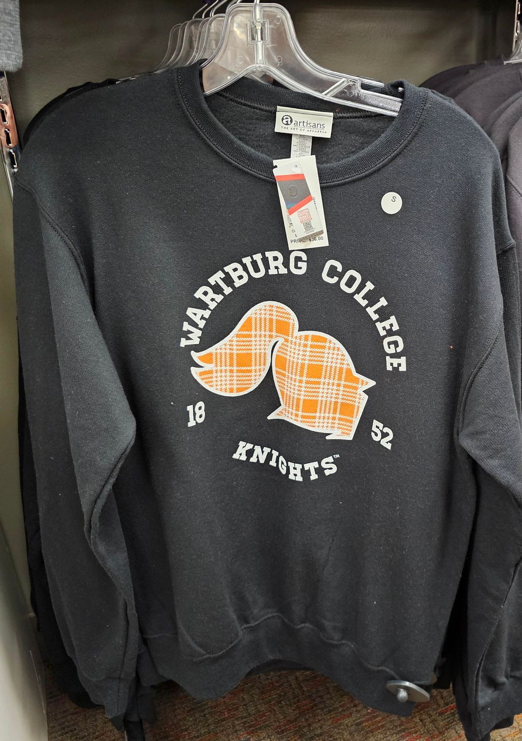 Plaid knight head logo crew