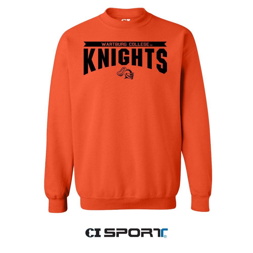 C I Classic Orange Crew with Knight Head logo