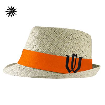 LogoFit Fedora Hat- Natural Straw