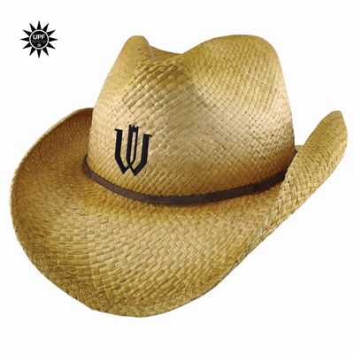 LogoFit Wrangler Distressed Raffia Cowboy Hat