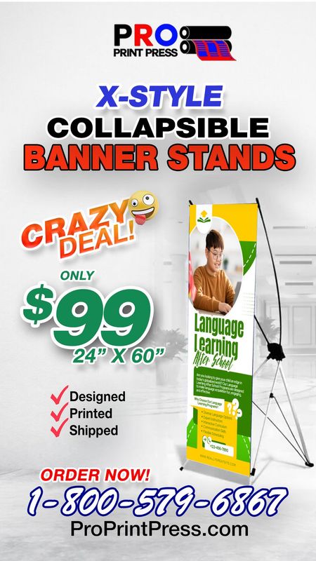 X-Style Collapsible Banner Stands 24 x 60 X-Style Collapsible Banner Stands 24 x 60