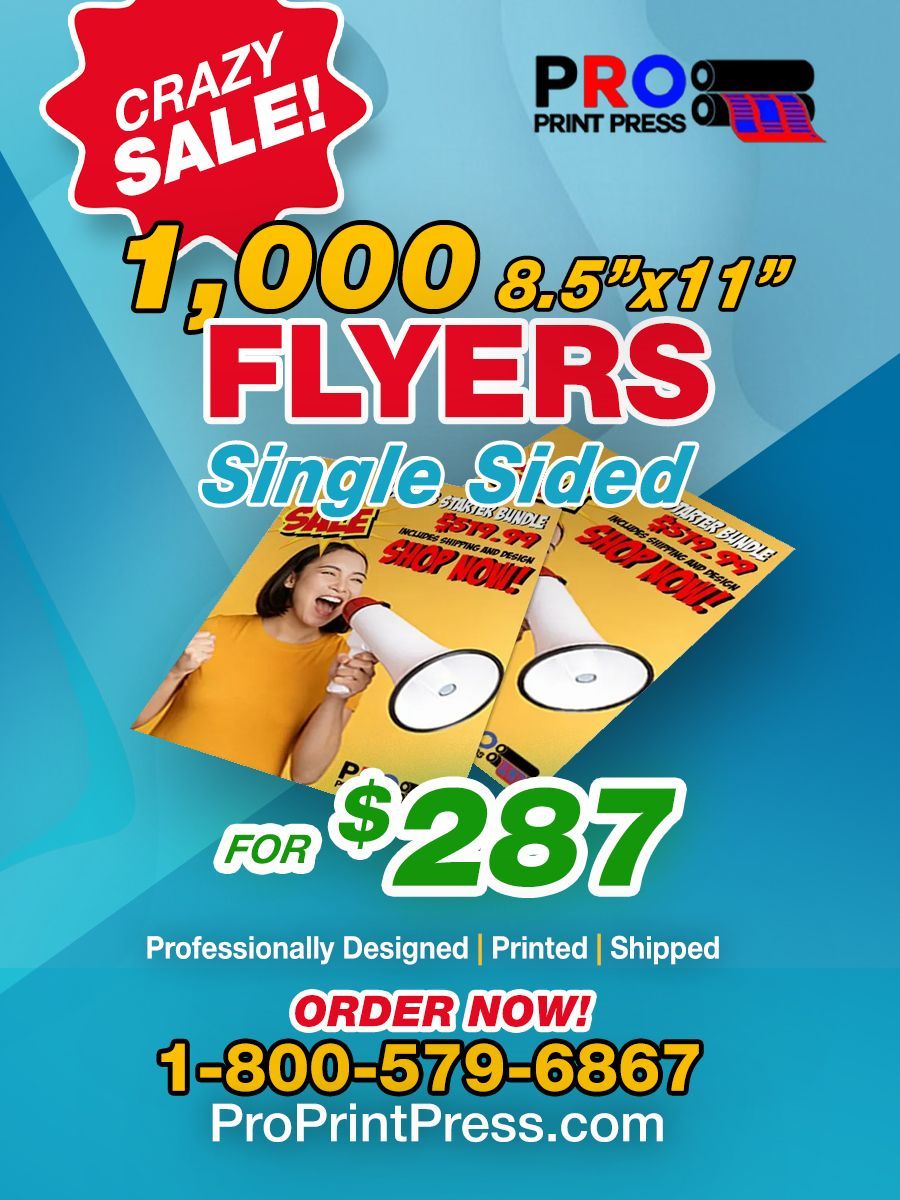 1000 8.5"x11" Premium Flyers - Single Sided