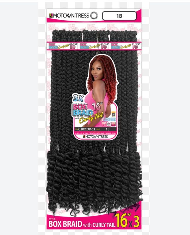 3X Box Braid Curly tail