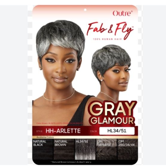 FAB &amp; FLY FULL CAP WIG GRAY GLAMOUR - HH - ARLETTE