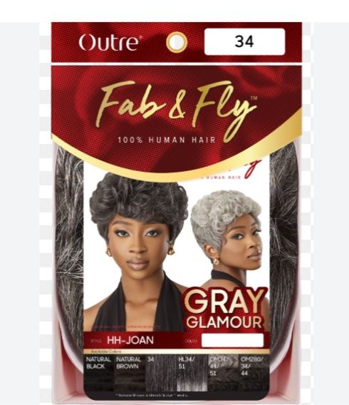 FAB &amp; FLY FULL CAP WIG GRAY GLAMOUR - HH - JOAN