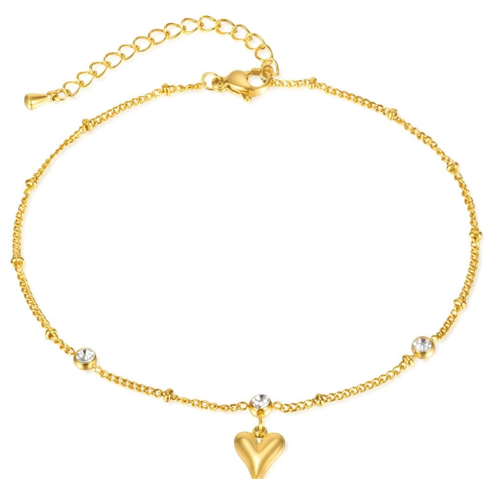 Gold Heart Anklet 87364