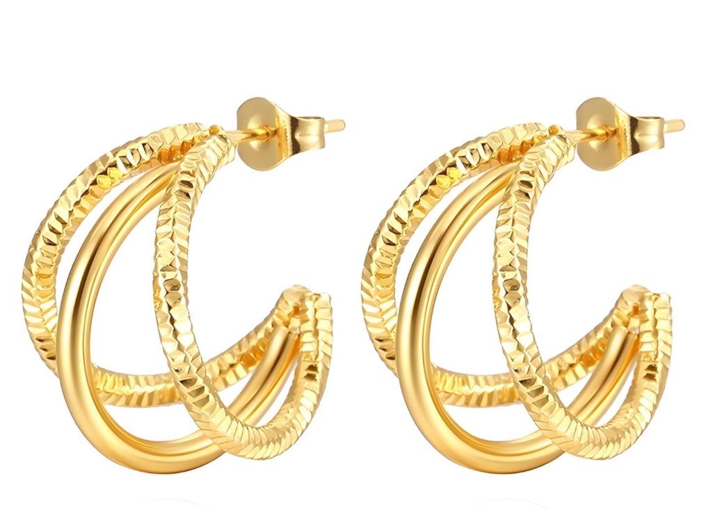 Gold Multi ring Hoop 87237