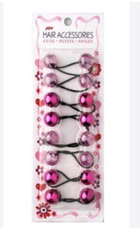 Joy Twin Beads Ponytailers 20mm 10ct PINKS