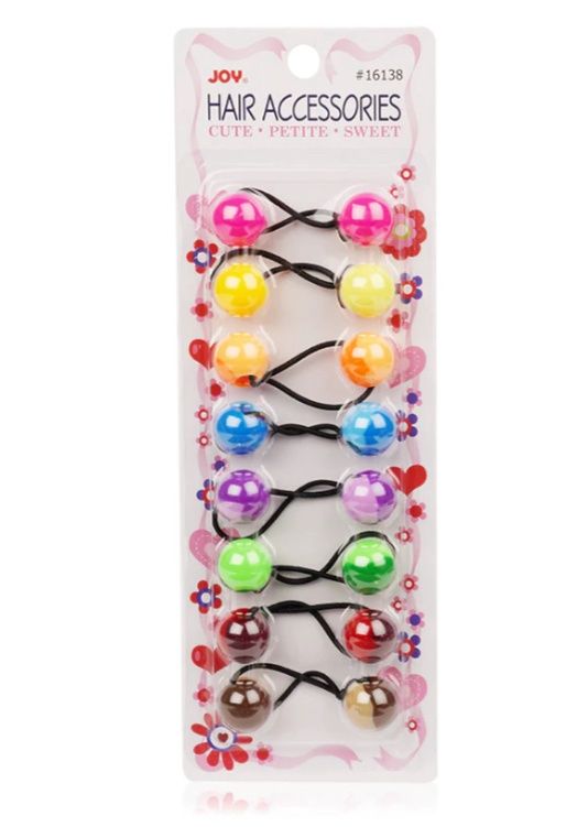 Joy Twin Beads Ponytailers 20mm 10ct Asst Color