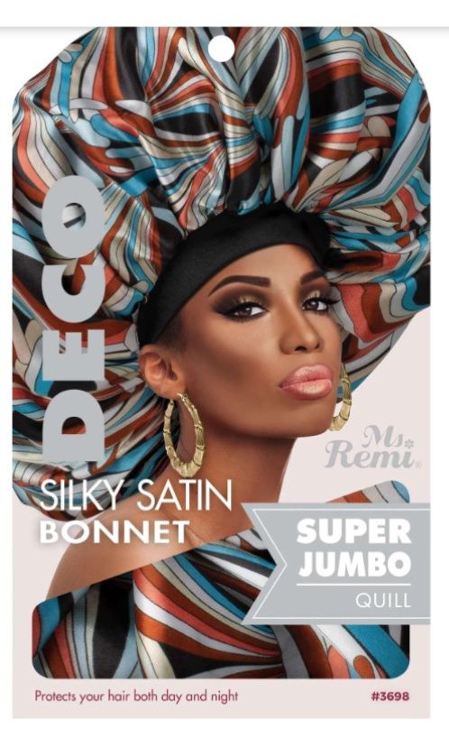 Ms. Remi Deco Silky Satin Pattern Bonnet, XL Assorted