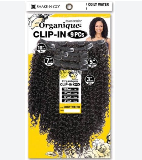 Organique Coily Water Clip In 9Pcs